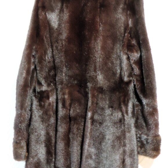 GARTENHAUS Vintage Genuine Real Ranch Dark Mahogany Mink Fur Coat Jacket sz M - Picture 12 of 13